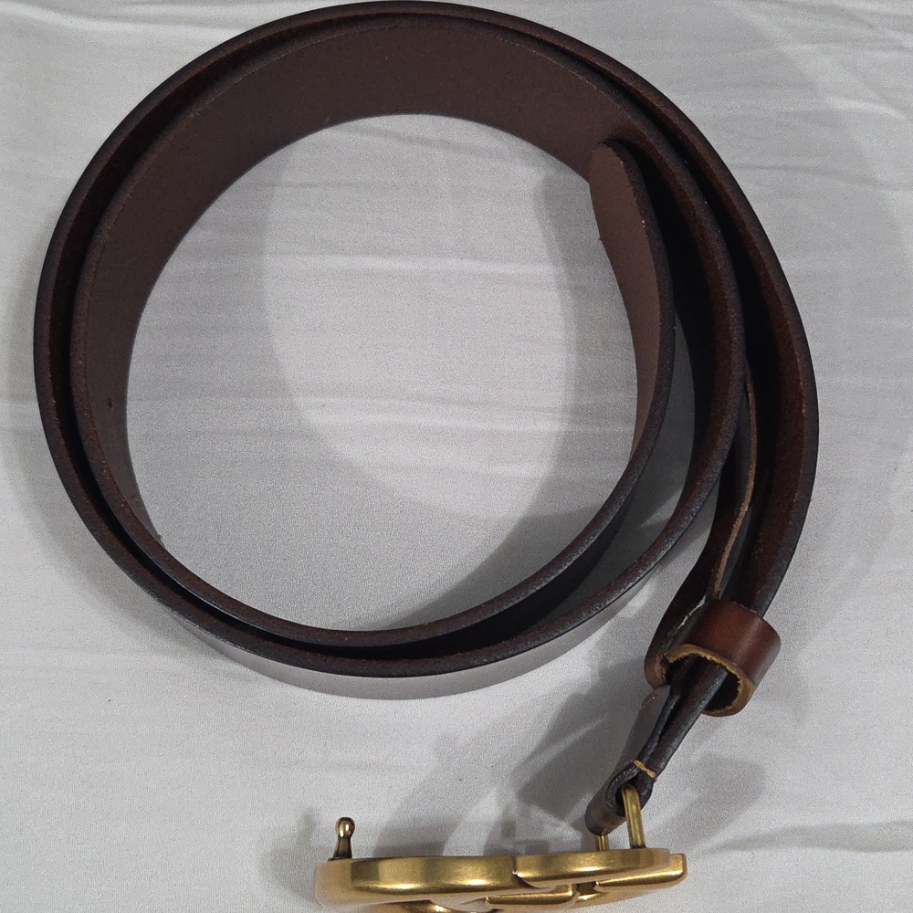 Gucci Brown Leather Belt with Gold Double G Buckle - Picture 16 of 16